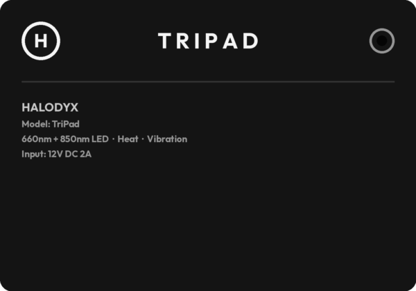 TriPad back, control panel and power port